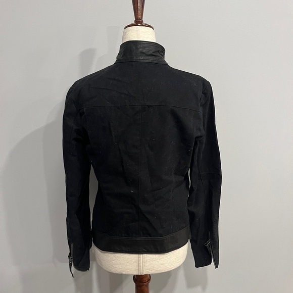 Lucky Brand Black Leather and‎ Suede  Moto Jacket Small - Picture 5 of 6